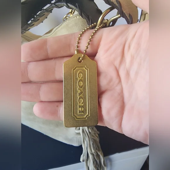 Coach Vintage Suede Fringe Hobo Bag, Whipstitch Handle, Rare, 2002, VGUC - Picture 10 of 14